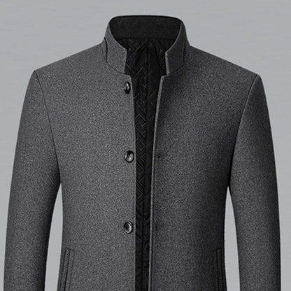 Nathan | Gabardina de Lana con Cuello Alto para Hombre
