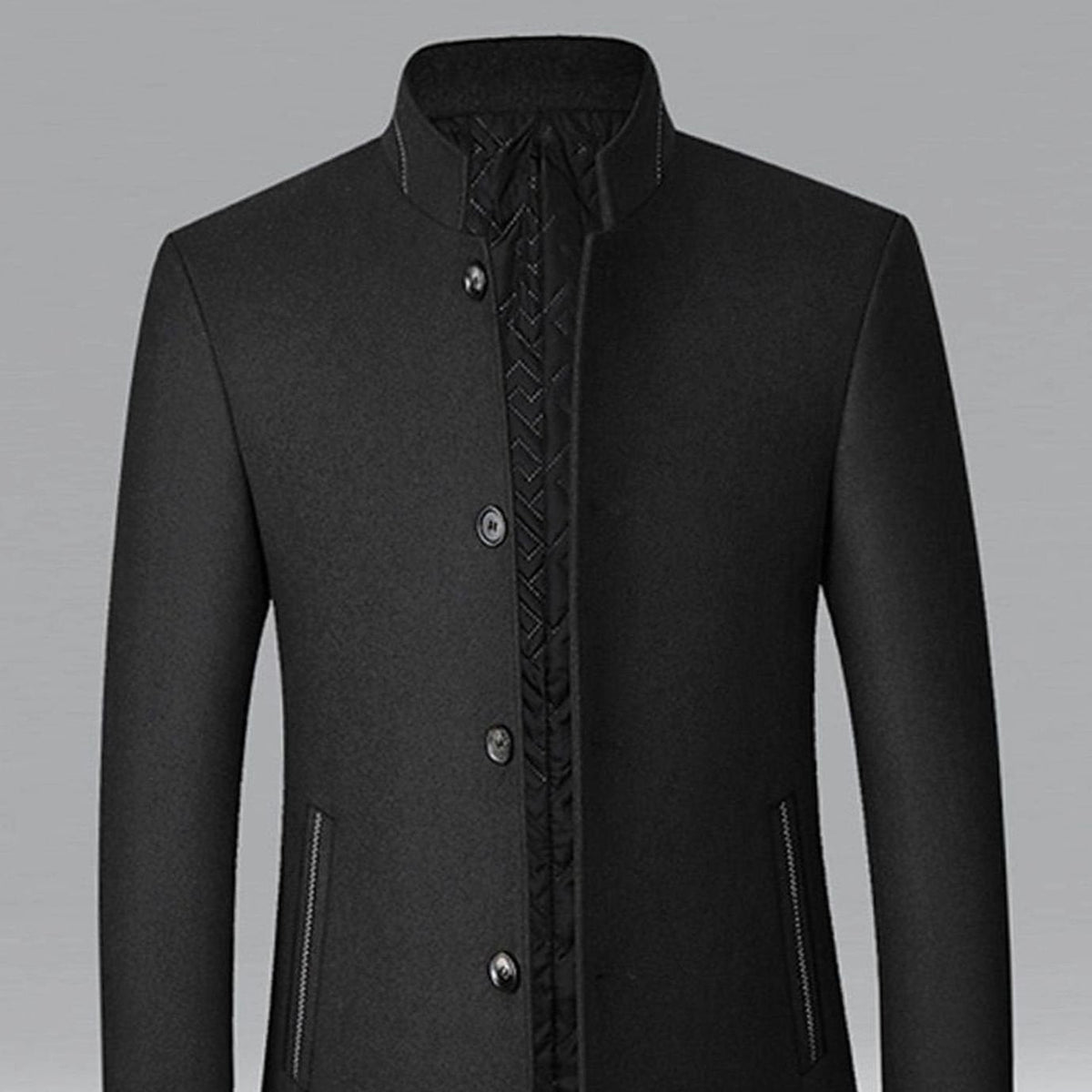Nathan | Gabardina de Lana con Cuello Alto para Hombre